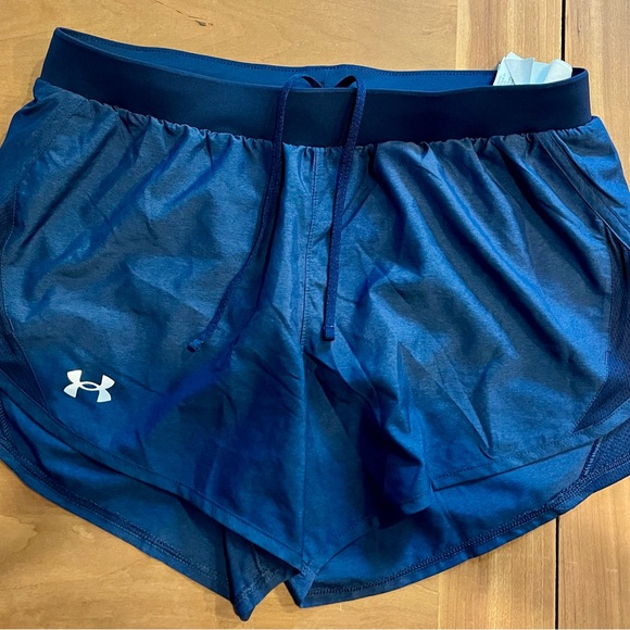 Under Armour Women's Fly-By 2.0 Running Shorts w/Inner Brief in Royal Blue M - Picture 1 of 2